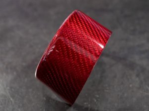Alfa Romeo Stelvio Front V Shield Grill Frame + Emblem Frame Kit - Carbon Fiber - Red Candy